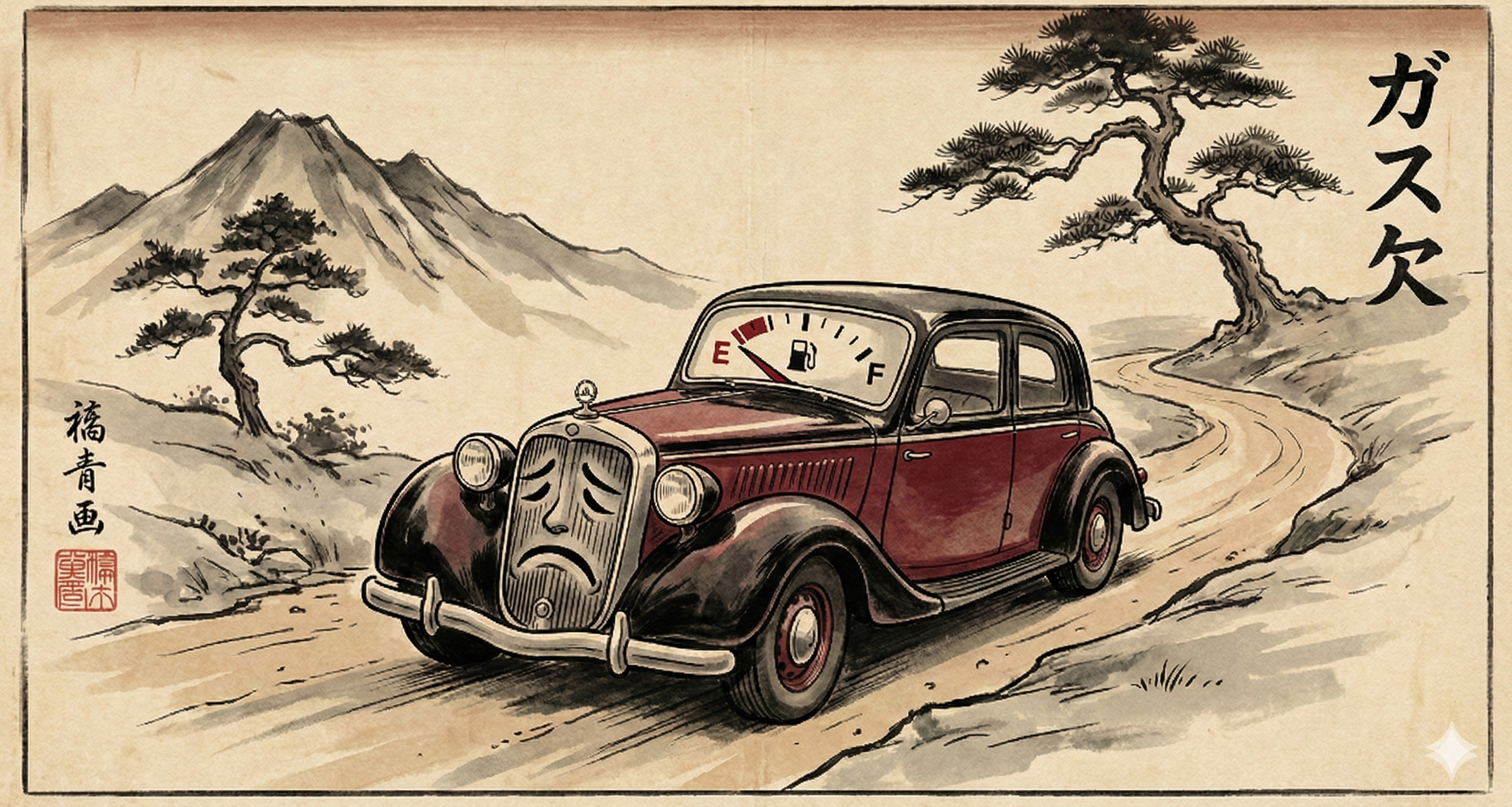 ガス欠のレトロカー