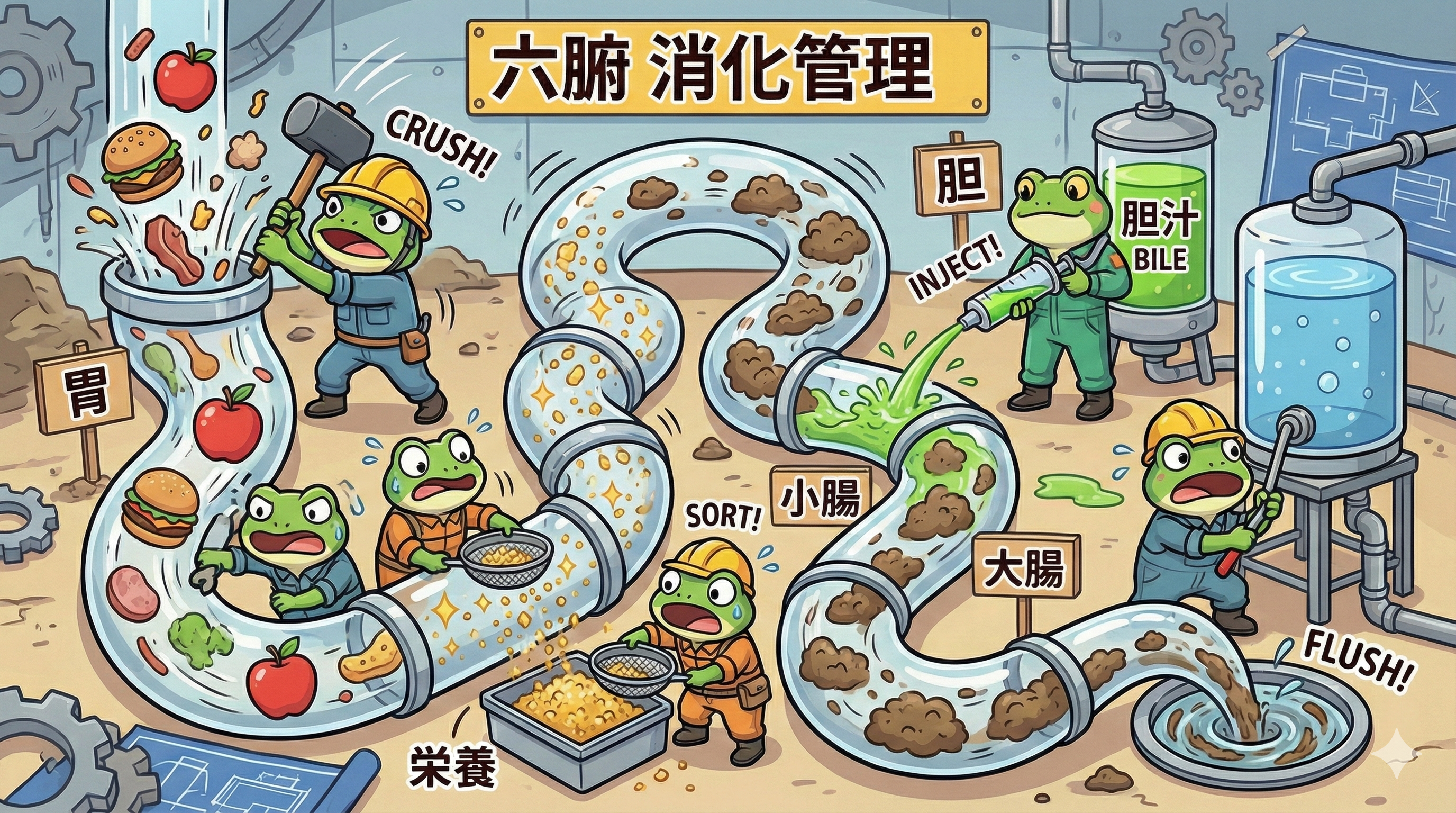 六腑の消化パイプライン